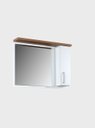 Ver mais imagens de Gabinete para Banheiro com Cuba e Espelheira 80cm MDF Freijo com Branco Paris - On Móveis