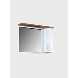 Gabinete para Banheiro com Cuba e Espelheira 80cm Mdf Freijo com Branco Paris - On Móveis - 6