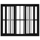 Ver imagem 1 de Janela de Correr Alumínio Preto 04 Folhas c/Grade Maxx - 120x200