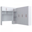 Ver imagem 2 de Guarda-Roupa Casal Modulado Athenas 10 Portas 4 Gavetas Branco - Doripel