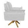 Poltrona Opala Base Giratória De Madeira Corano Branco - 4