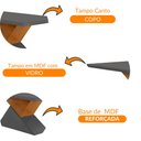 Ver imagem 4 de Mesa Aster 180cm Com Tampo Em MDF e Vidro Canto Copo