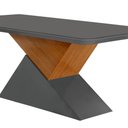 Ver imagem 2 de Mesa Aster 180cm Com Tampo Em MDF e Vidro Canto Copo