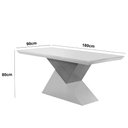 Ver imagem 3 de Mesa Aster 180cm Com Tampo Em MDF e Vidro Canto Copo