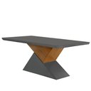 Ver imagem 1 de Mesa Aster 180cm Com Tampo Em MDF e Vidro Canto Copo