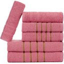 Ver imagem 1 de Jogo de Toalha Montreal 2 Banhão + 2 Rosto + 2 Tapete Piso Luxuoso 100% Algodão Crochê