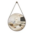 Ver imagem 1 de Espelho Adnet Decorativo Redondo 60cm com Alça Caramelo