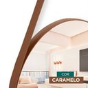 Ver imagem 2 de Espelho Adnet Decorativo Redondo 60cm com Alça Caramelo