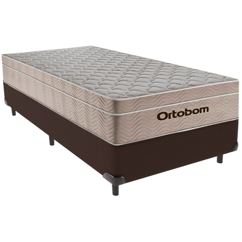 Cama Box Solteiro Marrom+colchão Airtech Molas Ortobom