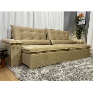 Sofá Retrátil Reclinável 2,00 M Bege 511 Tijuca Plus