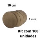 Ver imagem 2 de Kit C/ 100 Bolachas 10x10 Mdf Círculos Sousplast Aplique 3mm