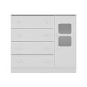 Ver imagem 7 de Cômoda Infantil 95cm 1 Porta com Vidro e 4 Gavetas Brisa Multimóveis Mp4428 Branco