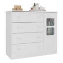 Ver imagem 2 de Cômoda Infantil 95cm 1 Porta com Vidro e 4 Gavetas Brisa Multimóveis Mp4428 Branco