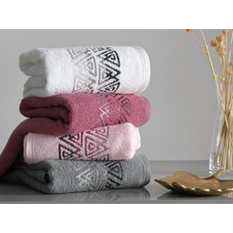 Toalha de Rosto Karsten Fio Cardado Dimas Marshmallow/Rosa - 2