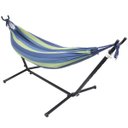 Ver imagem 1 de Rede de Descanso Dormir com Suporte Desmontável Área de Lazer Camping Importway Iwsrr-Az Azul