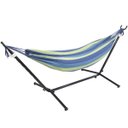 Ver imagem 2 de Rede de Descanso Dormir com Suporte Desmontável Área de Lazer Camping Importway Iwsrr-Az Azul