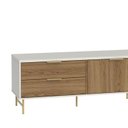 Ver imagem 3 de Rack Yves 135 Cm Freijó Off White Fosco Dourado