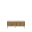 Ver imagem 1 de Rack Yves 135 Cm Freijó Off White Fosco Dourado