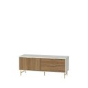 Ver imagem 2 de Rack Yves 135 Cm Freijó Off White Fosco Dourado
