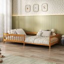 Ver imagem 1 de Cama Montessori Reforçada Infantil 90x190cm Madeira com Estrado Cor Mel Dudy Idimex
