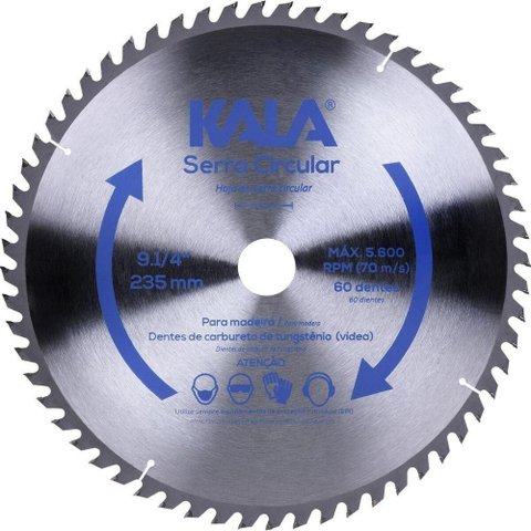 Disco de Serra Circular 235mm 9.1-4 Polegadas 60 Dentes para Madeira Kala