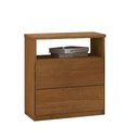 Ver imagem 3 de Mesa de Cabeceira Urbano 100% em MDF 2 Gavetas Cor Cedro