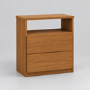 Ver imagem 2 de Mesa de Cabeceira Urbano 100% em MDF 2 Gavetas Cor Cedro