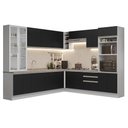 Ver imagem 3 de Armário de Cozinha Completa 549cm Branco/preto Glamy Madesa 01
