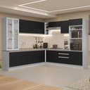 Ver imagem 1 de Armário de Cozinha Completa 549cm Branco/preto Glamy Madesa 01
