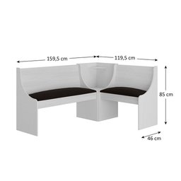 Canto Alemão sem Mesa Branco - Hecol - 4
