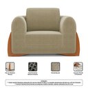 Ver imagem 5 de Kit Poltrona e Sofá Bloom 220cm 03 Lugares com Pés de Madeira Bouclê Bege - Desk Design
