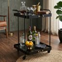 Ver imagem 2 de Carrinho para Bar Art Deco em Metal e Vidro 70x45x43cm