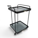 Ver imagem 3 de Carrinho para Bar Art Deco em Metal e Vidro 70x45x43cm