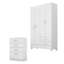 Ver imagem 1 de Cômoda Astral e Guarda Roupa Solteiro Astro Branco Flex - Demóbile