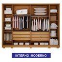 Ver imagem 5 de Guarda Roupa Casal Evo 6 Portas Com Espelho Cinamomo e Off-White com Cômoda Rubi 4 Gavetas Cinamomo