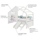 Ver imagem 2 de Cama Casinha com Janela com Escada/escorregador Madeira Maciça Branco Housin