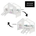 Ver imagem 5 de Cama Casinha com Janela com Escada/escorregador Madeira Maciça Branco Housin