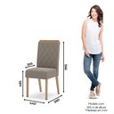 Ver imagem 5 de Conjunto de 2 Cadeiras Henn Nina Estofada S32-510 Nature/Marrom Amêndoa SE