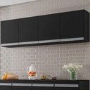 Ver imagem 2 de Armario Aéreo Geladeira 150cm Andréia 2 Portas Ajl Móveis Preto