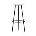 Ver imagem 1 de Banco Alto Tripé Metal Assento Madeira Preto/Branco