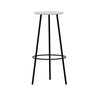 Banco Alto Tripé Metal Assento Madeira Preto/Branco - 1