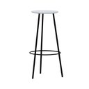 Ver imagem 3 de Banco Alto Tripé Metal Assento Madeira Preto/Branco