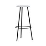 Banco Alto Tripé Metal Assento Madeira Preto/Branco - 3