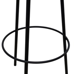 Banco Alto Tripé Metal Assento Madeira Preto/Branco - 6