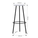 Ver imagem 2 de Banco Alto Tripé Metal Assento Madeira Preto/Branco