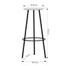 Banco Alto Tripé Metal Assento Madeira Preto/Branco - 2