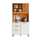 Ver imagem 2 de Kit de Cozinha Marina Piccolo 3 Portas 2 Gavetas MDF 92cm Freijó Pallazio
