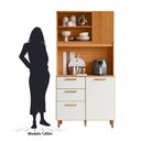 Ver imagem 3 de Kit de Cozinha Marina Piccolo 3 Portas 2 Gavetas MDF 92cm Freijó Pallazio