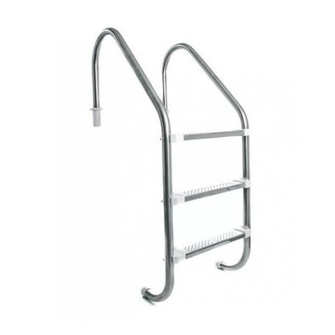 Escada para Piscina com 3 Degraus Completa - Inox