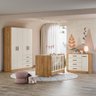 Quarto Infantil Completo Perola com Guarda Roupa, Comoda e Berço Nature/off White - Peternella - 2